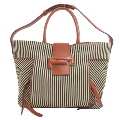 Pre-owned Tod's Brown Canvas Tote Bag ()