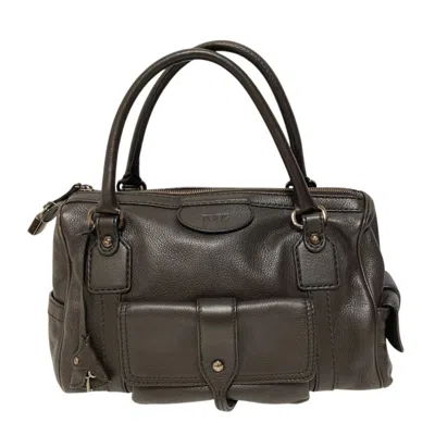 Pre-owned Tod's Brown Leather Boston Bag Handbag ()