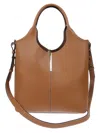 Tod's Brown Leather Handbag With Dual Handles In Brown