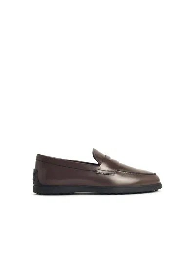 Tod's Brown Leather Loafers Men