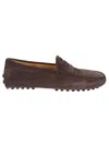 Tod's Brown Leather Loafers With Minimalist Design In Brown