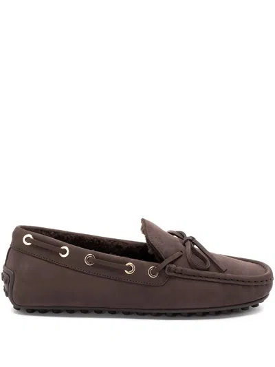Tod's Brown Nubuck Leather Tie Shoes