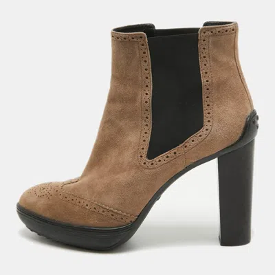 Tod's Brown Suede Ankle Boots