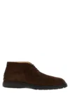 Tod's Brown Suede Desert Boots With Lace-up Closure And Gommini Sole In Brown