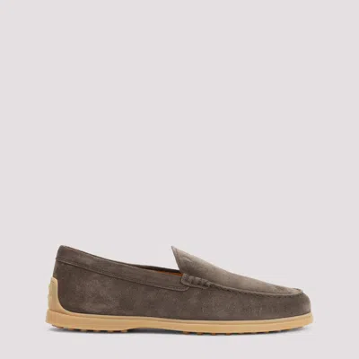 Tod's Suede Leather Loafers In Brown
