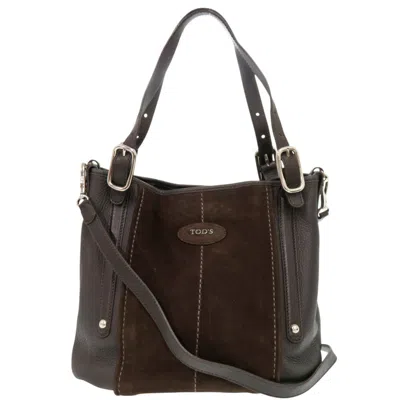 Pre-owned Tod's Brown Suede Leather Shoulder Bag Tote Bag ()