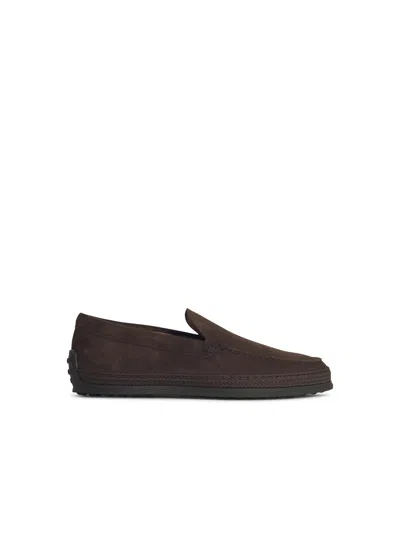 Tod's Brown Suede Loafers Men