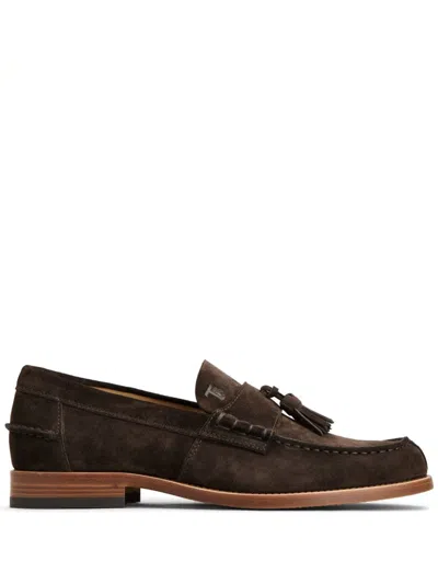 Tod's Suede Tassel Loafers For Men In Brown