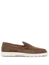 Tod's Chunky Rubber Sole Round Toe Loafers In Brown