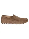 Tod's Brown Suede Slip-on Loafers With Stitched Detail In Brown