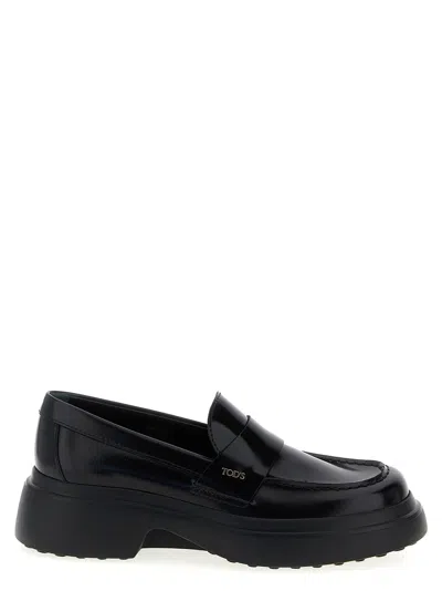 Tod's Brushed Calf Leather Loafer In Black