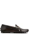 Tod's 'gommino' Brown Loafers With Engraved Logo In Brown
