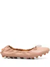 Tod's Beige Gommino Ballerina Shoes In Multicolor