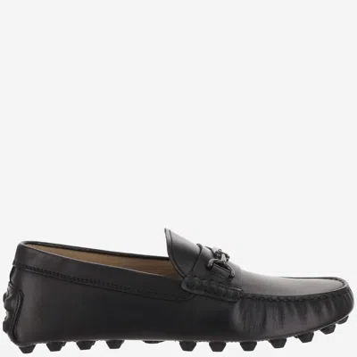 Tod's Gommino Chain-detailing Leather Driving Loafers In Black