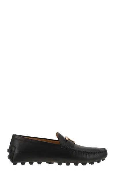 Tod's T Timeless Gommino Bubble In Leather In Black