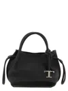 Tod's Black Handbag With Drawstring Closure And Adjustable Shoulder Strap In Black