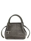 Tod's T Timeless Suede Shoulder Bag In Gray