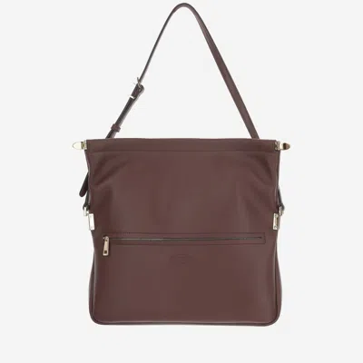 Tod's Calfskin Fold-over Flap Shoulder Bag In Brown
