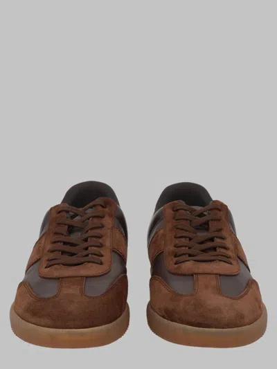 Tod's Calfskin Leather Sneaker In Brown