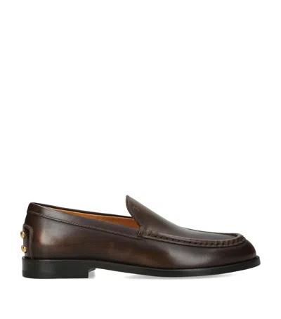 Tod's Calfskin Loafers In Brown