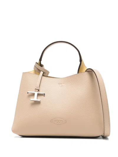 Tod's Camel Leather Handbag In Neutral