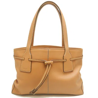 Pre-owned Tod's Camel Leather Tote Bag ()
