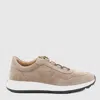 Tod's Round Toe Suede Finish Rubber Sole Sneakers In Nude