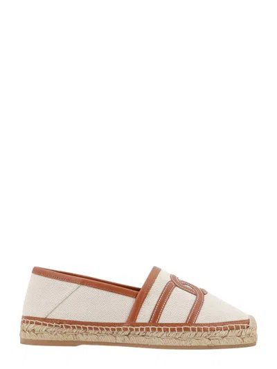 Tod's Canvas And Leather Espadrilles In Leather Brown