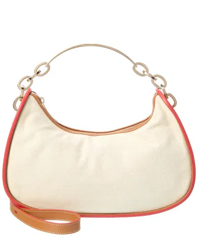 Tod's Canvas & Leather Hobo Bag In White