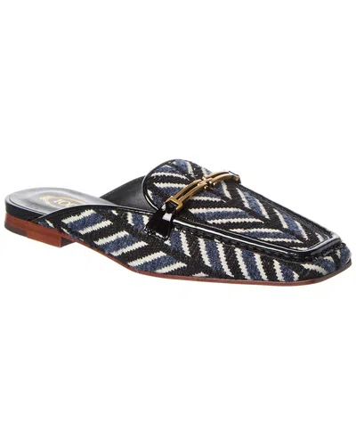 Tod's Canvas & Leather Mule In Blue