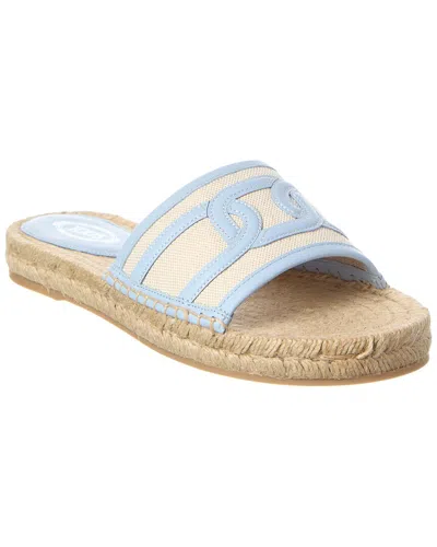 Tod's Canvas & Leather Sandal In Blue
