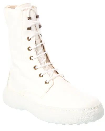 Tod's Canvas Boot In White