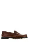 Tod's Leather Loafers Gold-tone Hardware In Brown