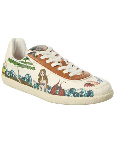 Tod's Cassetta Canvas & Leather Sneaker In White