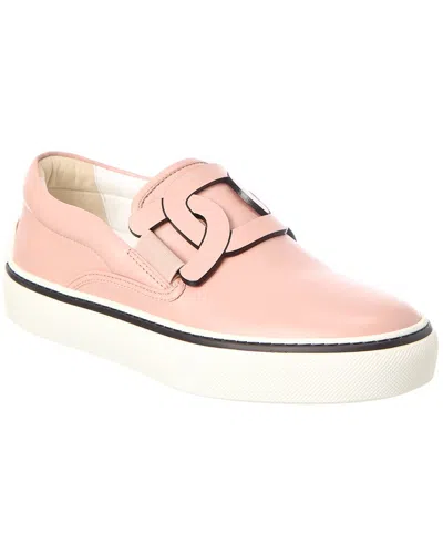 Tod's Cassetta Leather Slip-on Sneaker In Pink