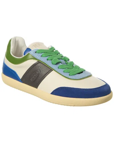 Tod's Cassetta Leather Sneaker In Green
