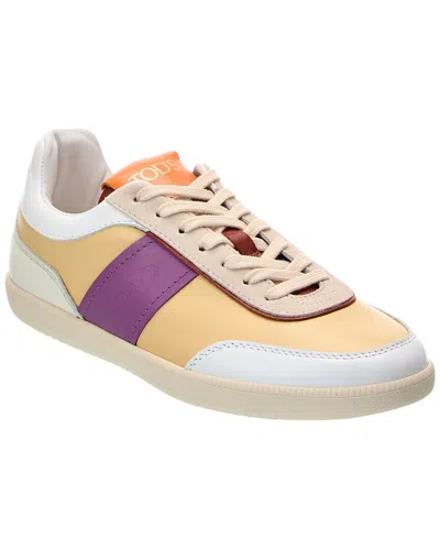 Tod's Cassetta Leather Sneaker In Purple