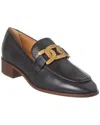 TOD'S TOD’S CHAIN DETAIL LEATHER LOAFER