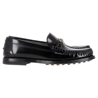 Tod's Chain-detail Loafers In Black Leather
