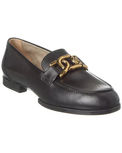 Tod's Chain-embellished Leather Loafer In Black