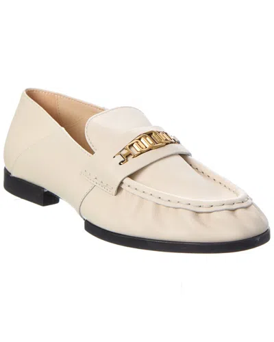 Tod's Chain Leather Loafer In White