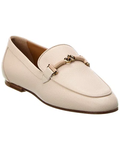 Tod's Chain-link Leather Loafer In White