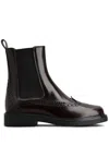 Tod's Black Chelsea Boots With Perforations In Leather Woman In Brown