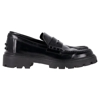 Tod's Chunky Loafers In Black Leather