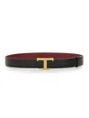 Tod's T-timeless Logo Plaque Reversible Belt In Black