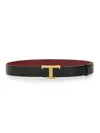 Tod's T-timeless Logo Plaque Reversible Belt In Black