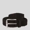 Tod's Black Leather Woven Buble Belt In Black