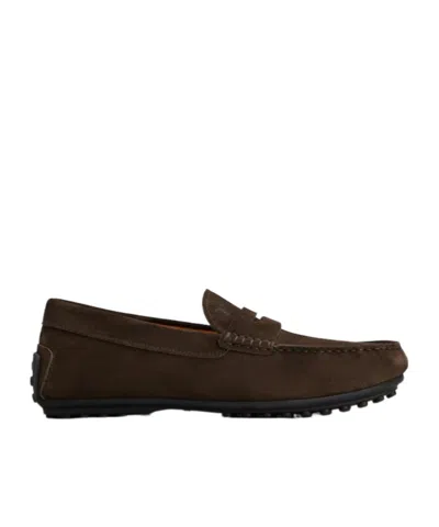 Tod's City Gommino Driving Shoes In Suede In Brown