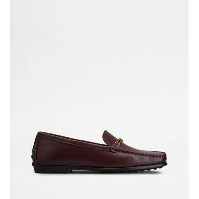 Tod's City Gommino Driving Shoes In Leather In Black