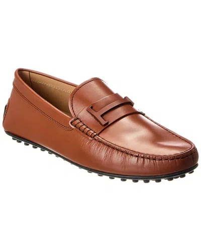 Tod's City Gommino Leather Loafer In Brown